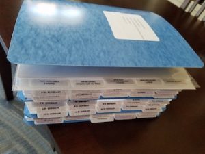 printed binder of FDA submission